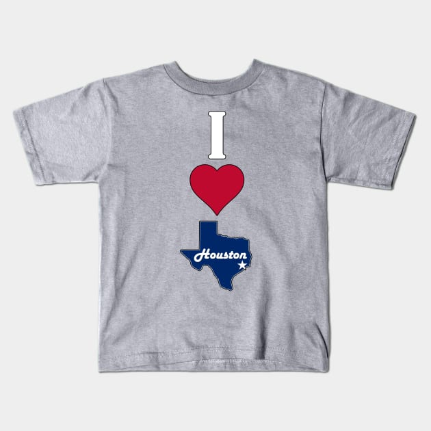 Vertical I Love Houston / I Heart Houston Lone Star State Texan Kids T-Shirt by Sports Stars ⭐⭐⭐⭐⭐